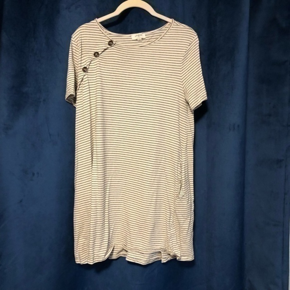 Umgee White and Black Striped Top